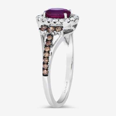 Le Vian Grand Sample Sale® Ring featuring 3/4 cts. Passion Ruby™, 1/3 Chocolate Diamonds® , 1/5 Nude Diamonds™  set 14K Vanilla Gold®