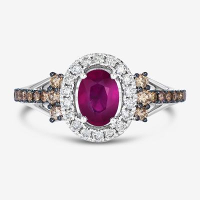 Le Vian Grand Sample Sale® Ring featuring 3/4 cts. Passion Ruby™, 1/3 Chocolate Diamonds® , 1/5 Nude Diamonds™  set 14K Vanilla Gold®