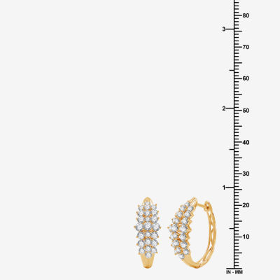 2 CT. T.W. Lab Grown White Diamond 10K Gold 22.7mm Hoop Earrings