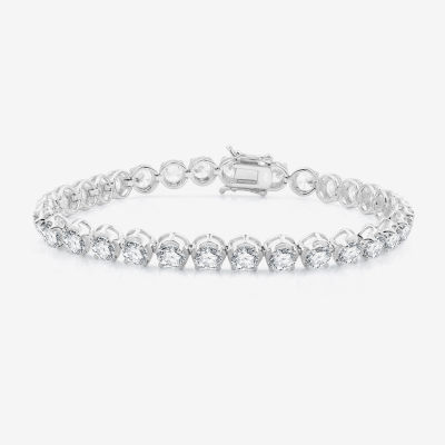 (G / Si1-Si2) Womens 12 Ct.T.W. Lab Grown White Diamond 14K White Gold 7.25 Inch Tennis Bracelet