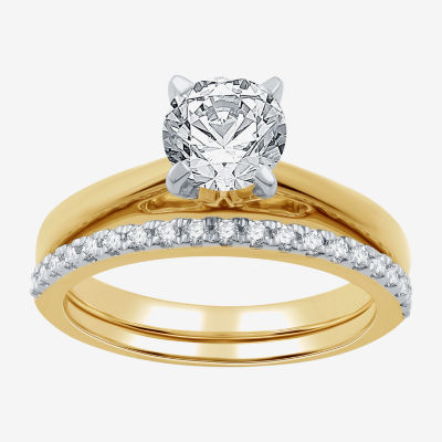 I Said Yes (G / Si1-Si2) Womens 1 1/4 CT. T.W. Lab Grown White Diamond 14K Gold Over Silver Round Solitaire Bridal Set