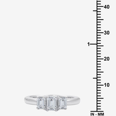 Love Lives Forever (G / Si1-Si2) Womens 1 CT. T.W. Lab Grown White Diamond 10K White Gold 3-Stone Engagement Ring