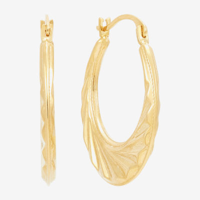 14K Gold 21.2mm Round Hoop Earrings