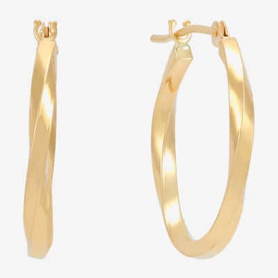 10K Gold 20mm Round Hoop Earrings