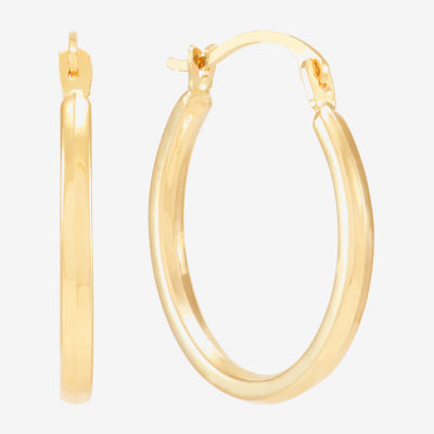 14K Gold 18mm Round Hoop Earrings