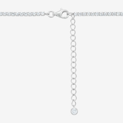 Diamonart Womens White Cubic Zirconia Sterling Silver Inch Tennis Necklace