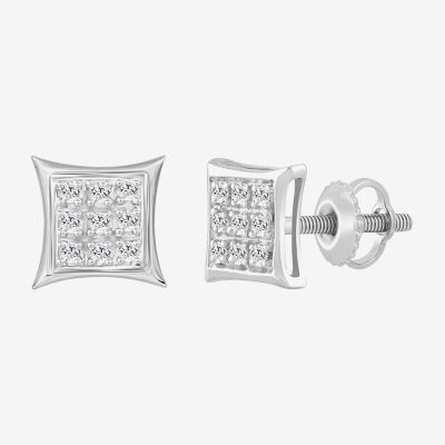 Diamond Accent Natural White Diamond Sterling Silver 5.3mm Stud Earrings