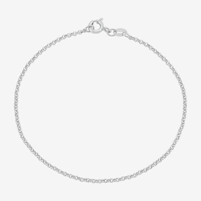 Sterling Silver 7.5 Inch Solid Rolo Chain Bracelet