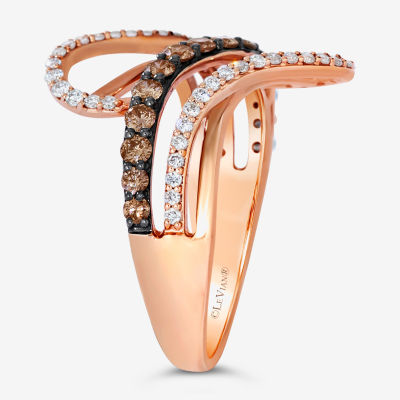 Le Vian Chocolatier® Ring featuring 3/8 CT. Chocolate Diamonds® 1/4 Vanilla Diamonds®set 14K Strawberry Gold®