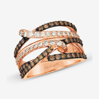 Le Vian® Ring featuring 1/2 cts. Nude Diamonds™ 5/8 Chocolate Diamonds® set 14K Strawberry Gold