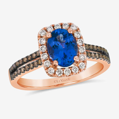Le Vian® Grand Sample Sale™ Ring featuring 1/ CT. Blueberry Tanzanite® 1/ CT. Chocolate Diamonds® 1/ CT. Nude Diamonds™ Set in 14K Strawberry Gold