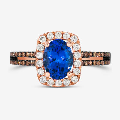 Le Vian® Grand Sample Sale™ Ring featuring 1 CT. Blueberry Tanzanite® 1/5 CT. Chocolate Diamonds® 1/5 CT. Nude Diamonds™ set in 14K Strawberry Gold