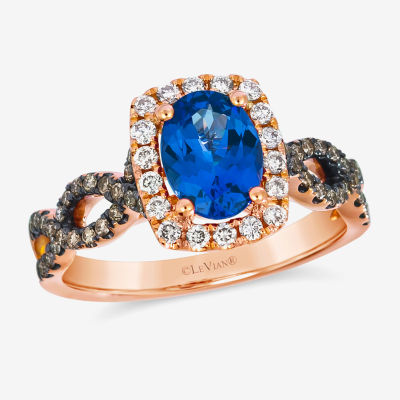 Le Vian® Grand Sample Sale™ Ring featuring 1/ CT. Blueberry Tanzanite® 1/ CT. Chocolate Diamonds® 1/ CT. Nude Diamonds™ Set in 14K Strawberry Gold