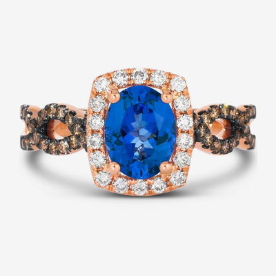 Le Vian® Grand Sample Sale™ Ring featuring 1/ CT. Blueberry Tanzanite® 1/ CT. Chocolate Diamonds® 1/ CT. Nude Diamonds™ Set in 14K Strawberry Gold