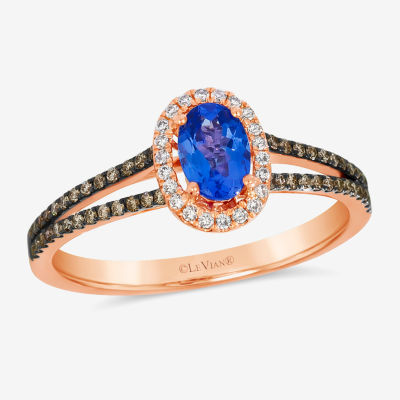 Le Vian® Grand Sample Sale™ Ring featuring 3/8 CT. Blueberry Tanzanite® 1/15 CT. Nude Diamonds™ 1/8 CT. Chocolate Diamonds® set in 14K Strawberry Gold®