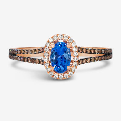 Le Vian® Grand Sample Sale™ Ring featuring 3/8 CT. Blueberry Tanzanite® 1/15 CT. Nude Diamonds™ 1/8 CT. Chocolate Diamonds® set in 14K Strawberry Gold®