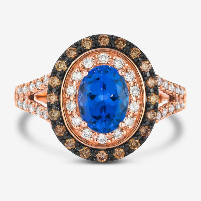 Le Vian® Grand Sample Sale™ Ring featuring 1 CT. Blueberry Tanzanite® 1/4 CT. Chocolate Diamonds® 1/4 CT. Nude Diamonds™ set in 14K Strawberry Gold®