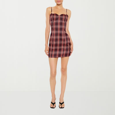 Forever 21 Plaid Heart Corset Top Mini Womens Sleeveless Bodycon Dress Juniors