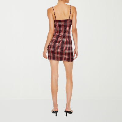 Forever 21 Plaid Heart Corset Top Mini Womens Sleeveless Bodycon Dress Juniors