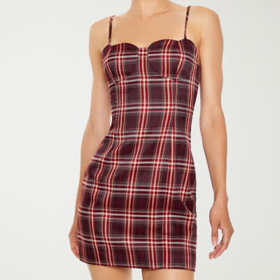 Forever 21 Plaid Heart Corset Top Mini Womens Sleeveless Bodycon Dress Juniors