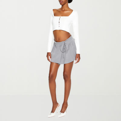 Forever 21 Wrap Front Mini Womens Juniors Pleated Skirt