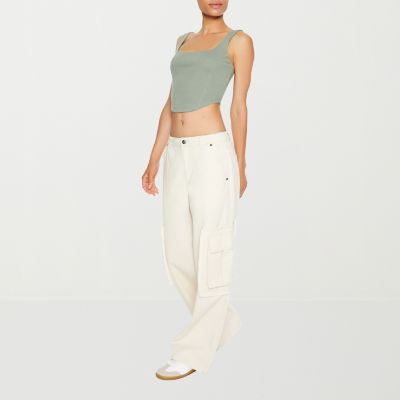 Forever 21 Wide Leg Womens Mid Rise Cargo Pant-Juniors