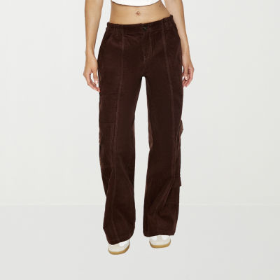 Forever 21 Corduroy Pant Womens Mid Rise Wide Leg Cargo Pant-Juniors