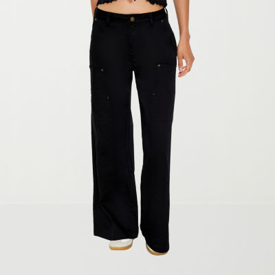 Forever 21 Twill Wide Leg Womens Mid Rise Cargo Pant-Juniors