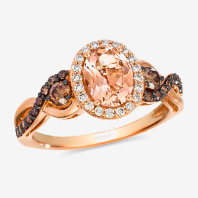 Le Vian® Ring featuring / CT. Peach Morganite™ 3/ Chocolate Diamonds® 1/ Nude Diamonds™ set 14K Strawberry Gold