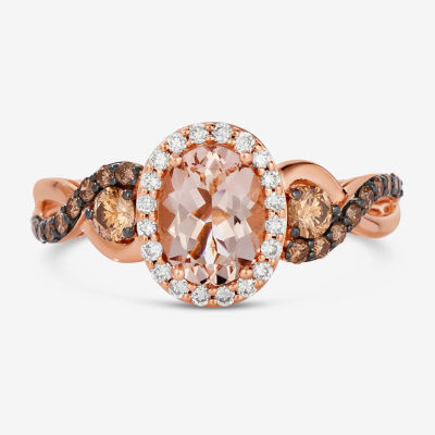 Le Vian® Ring featuring / CT. Peach Morganite™ 3/ Chocolate Diamonds® 1/ Nude Diamonds™ set 14K Strawberry Gold