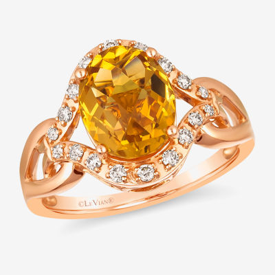 Le Vian® Ring featuring 2 3/8 CT. Cinnamon Citrine® 1/5 Nude Diamonds™ set 14K Strawberry Gold®