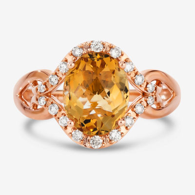 Le Vian® Ring featuring 2 3/8 CT. Cinnamon Citrine® 1/5 Nude Diamonds™ set 14K Strawberry Gold®