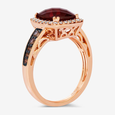 Le Vian® Ring featuring 3 5/8 cts. Pomegranate Garnet™, 1/4 Chocolate Diamonds® , Nude Diamonds™  set 14K Strawberry Gold®