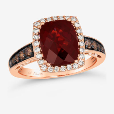 Le Vian® Ring featuring 3 5/8 CT. Pomegranate Garnet™ 1/4 Chocolate Diamonds® Nude Diamonds™ set 14K Strawberry Gold®