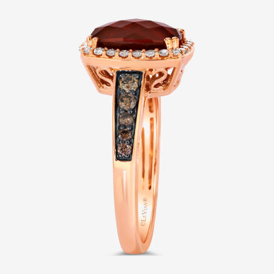 Le Vian® Ring featuring 3 5/8 cts. Pomegranate Garnet™, 1/4 Chocolate Diamonds® , Nude Diamonds™  set 14K Strawberry Gold®