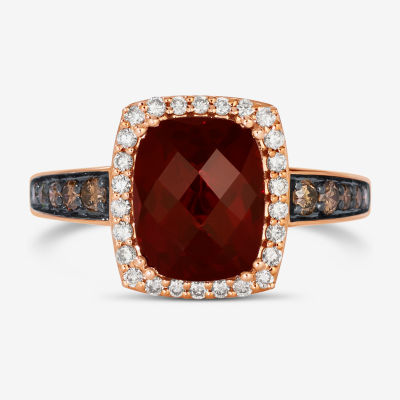 Le Vian® Ring featuring 3 5/8 cts. Pomegranate Garnet™, 1/4 Chocolate Diamonds® , Nude Diamonds™  set 14K Strawberry Gold®