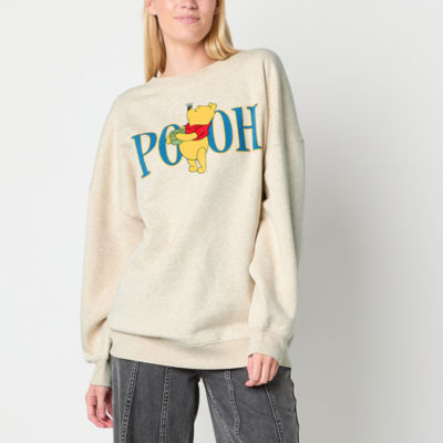 Juniors Winnie The Pooh Varsity Crew Sweatshirt Womens Neck Long Sleeve