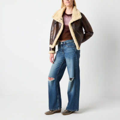 Arizona Heavyweight Juniors Faux Leather Fur Coat