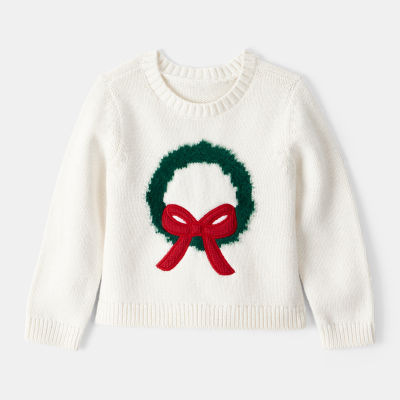 Carter's Toddler Girls Round Neck Long Sleeve Pullover Sweater
