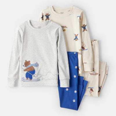 Carter's Toddler Boys Rib Round Neck Long Sleeve 4-pc. Pajama Sets