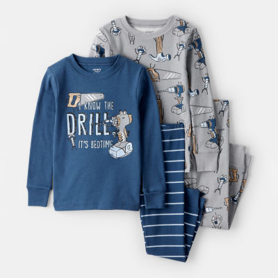 Carter's Toddler Boys Rib Round Neck Long Sleeve 4-pc. Pajama Sets