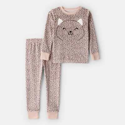 Carter's Velboa Toddler Girls Round Neck Long Sleeve 2-pc. Pajama Sets