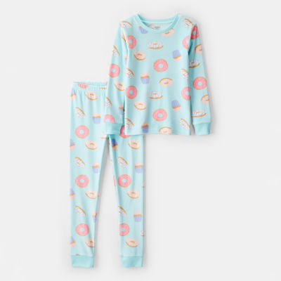 Carter's DreamPlush Velour-Velboa Little & Big Kid Girls Round Neck Long Sleeve 2-pc. Pajama Sets