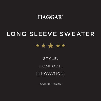 Haggar Mens Crew Neck Long Sleeve Pullover Sweater
