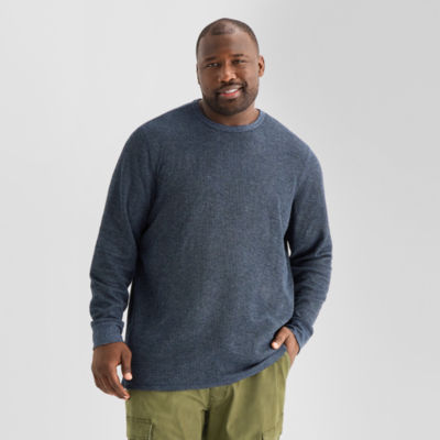 mutual weave Mens Crew Neck Long Sleeve Regular Fit Big and Tall