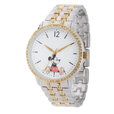 Disney Mickey Mouse Womens Two Tone Bracelet Watch Wds000386