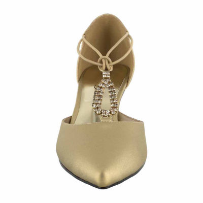 Easy Street Moonlight Womens Pointed Cone Heel Pumps