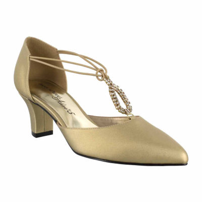 Easy Street Moonlight Womens Pointed Cone Heel Pumps