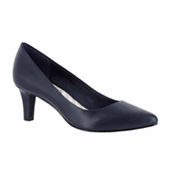 Liz Claiborne Womens Gracie Pointed Toe Cone Heel Pumps | Blue | Regular 5 | Shoes Pumps | Memory Foam