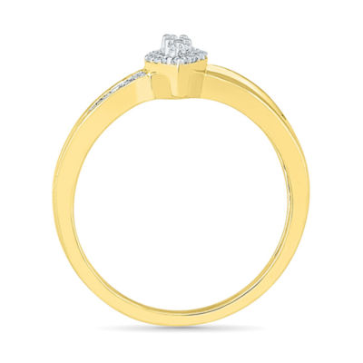 Womens 1/6 CT. T.W. Natural White Diamond 10K Gold Cocktail Ring